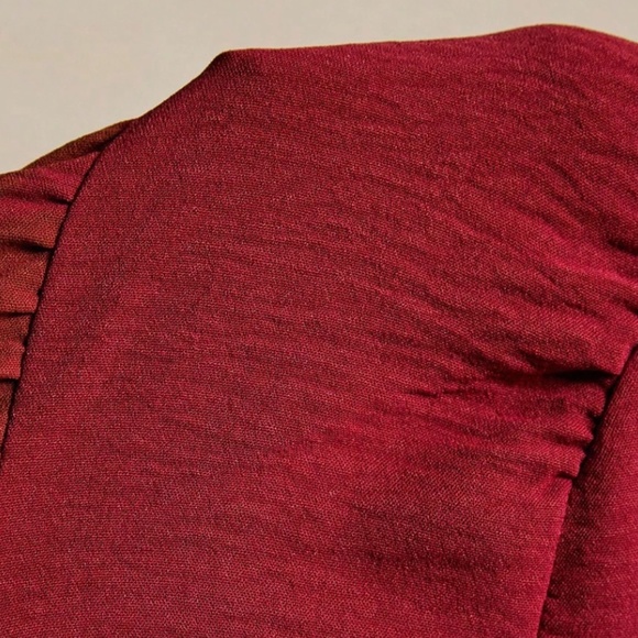 Boho Red Stretchy Drawstring Waist Ruffle hem Maxi Skirt - Picture 5 of 6